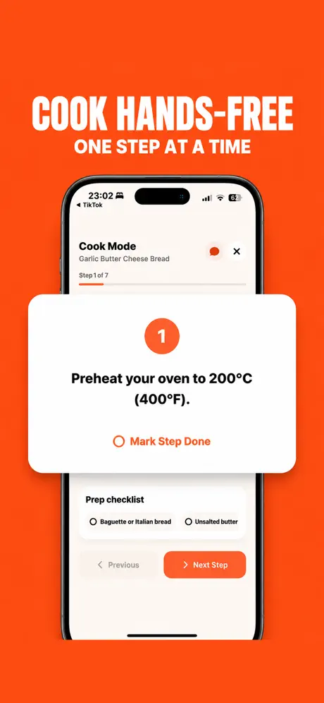 Cookit hands-free cook mode