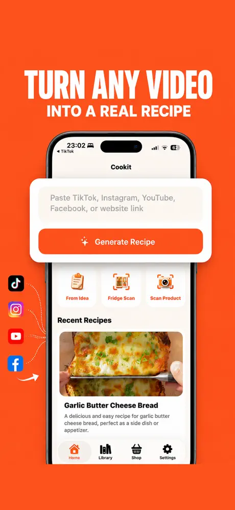 Cookit turning a social video into a recipe