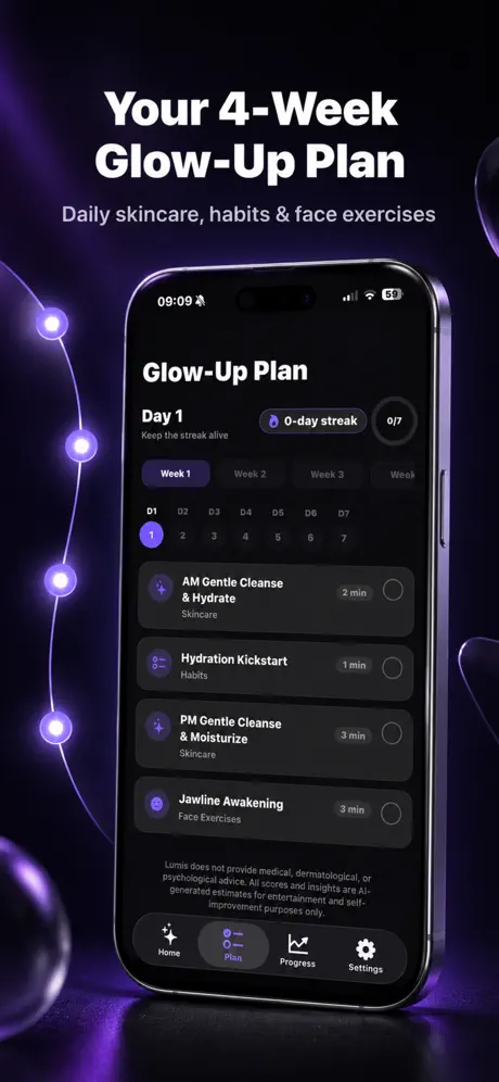 Lumis personalized four-week glow-up plan